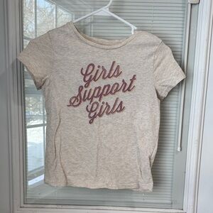 Old Navy Cream Short Sleeve Tee with Purple Script